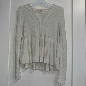Madewell Cream Peplum Sweater XS